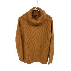 Ann Taylor Nylon Alpaca Brown Turtleneck Sweater Size L